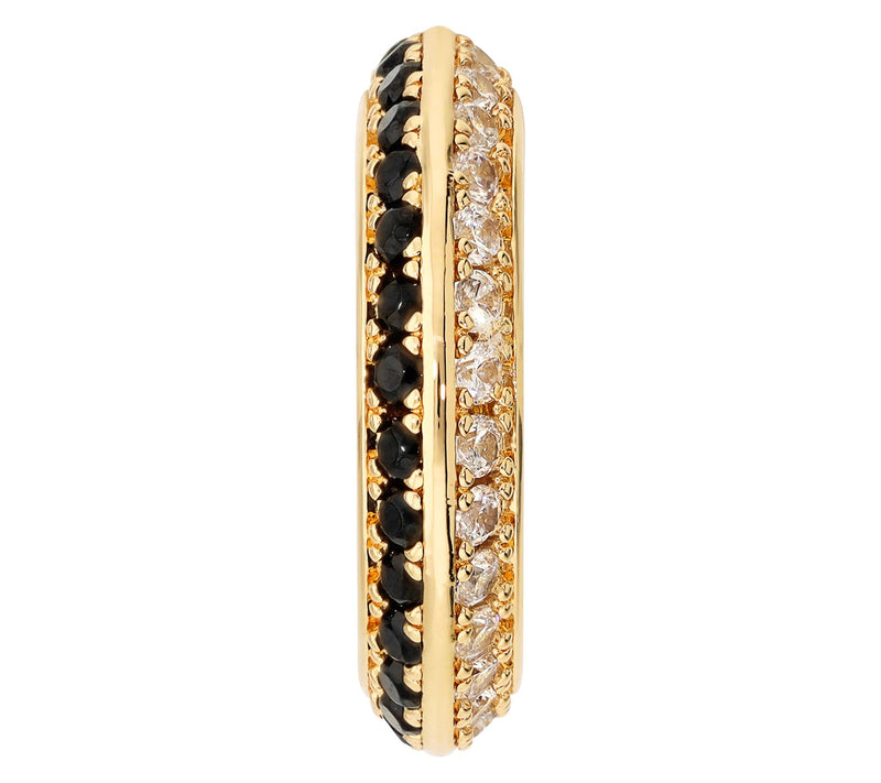 Diamonique x Bronzo Italia Band Ring, 18K GoldPlated — View 2