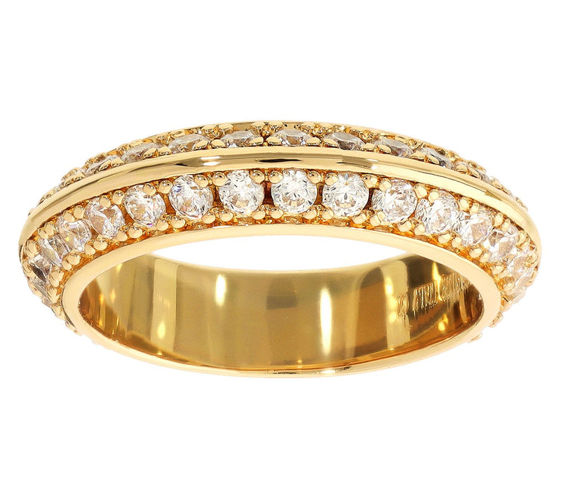 Diamonique x Bronzo Italia Band Ring, 18K GoldPlated — View 14