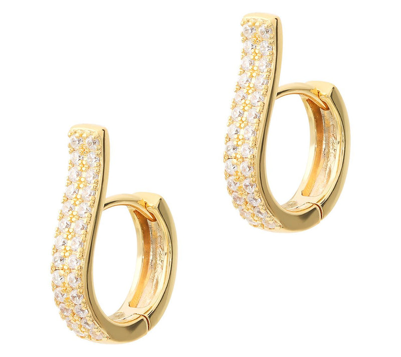David Markstein Sterling Silver Ear Lift Pave Hoop Earrings — View 7