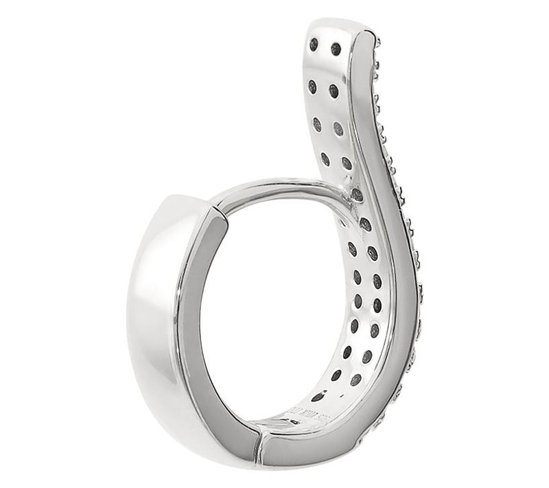 David Markstein Sterling Silver Ear Lift Pave Hoop Earrings — View 2