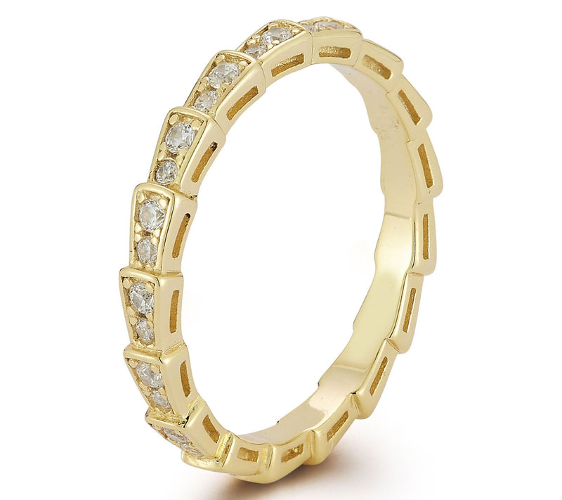Sterlina Silver Thin Pave Tile Band Ring, Sterling — View 2