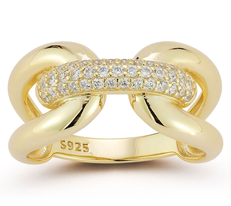 Sterlina Silver Pave Bold Link Ring, Sterling — View 9