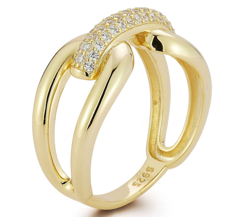 Sterlina Silver Pave Bold Link Ring, Sterling — View 2