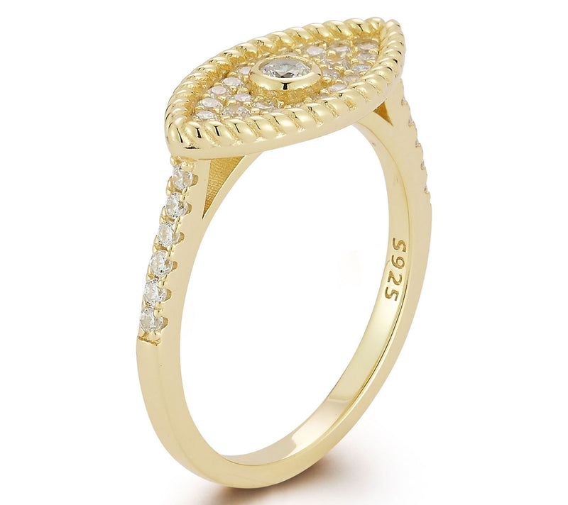 Sterlina Silver Pave Evil Eye Cocktail Ring, Sterling — View 2