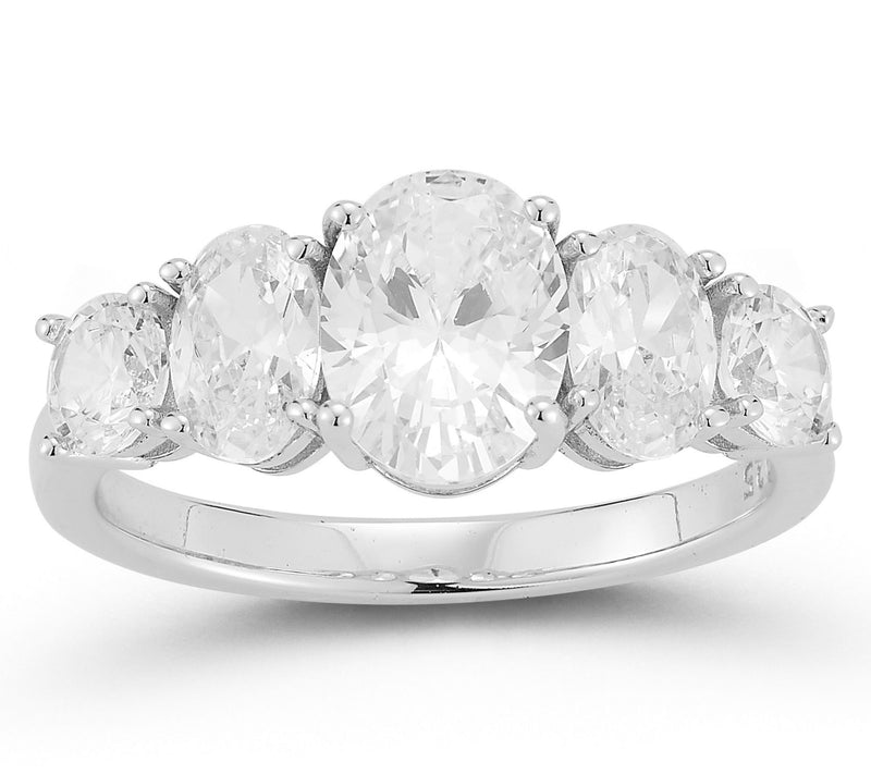 Sterlina Silver Graduated Oval Band Ring, Sterling — View 8