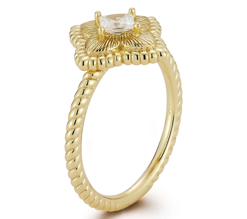 Sterlina Silver Square Clover Ring, Sterling — View 2