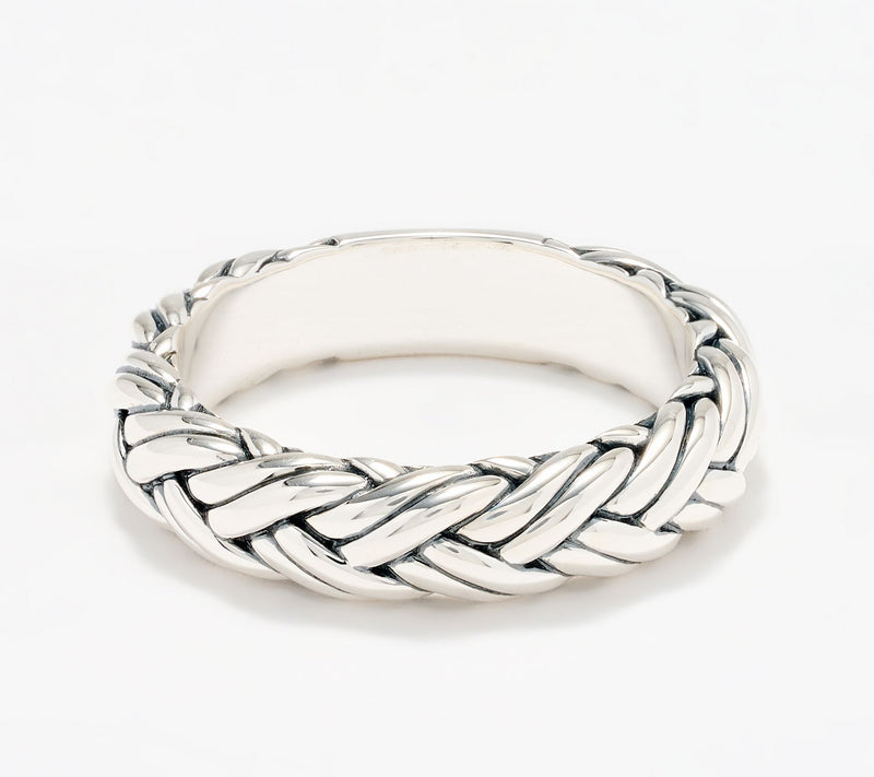 JAI Sterling Silver Legacy Woven Texture 5mm Band Ring — Main view