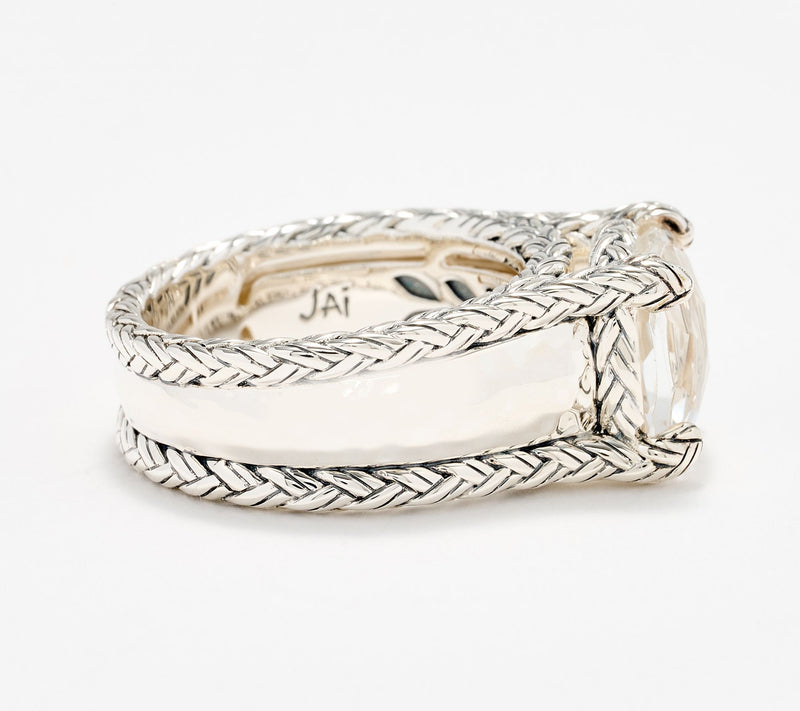 JAI Sterling Silver Legacy Woven Textured Gemstone Ring — View 13