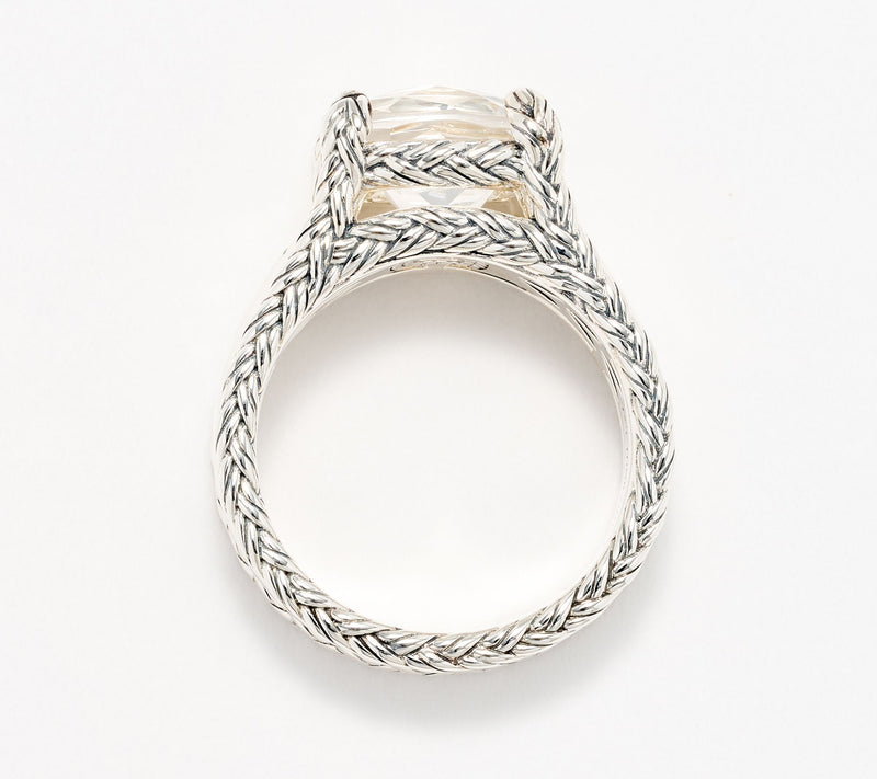 JAI Sterling Silver Legacy Woven Textured Gemstone Ring — View 12