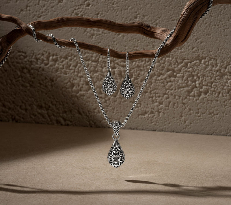 JAI Sterling Silver Heritage Lotus Textured Enhancer, 7.0g — View 6
