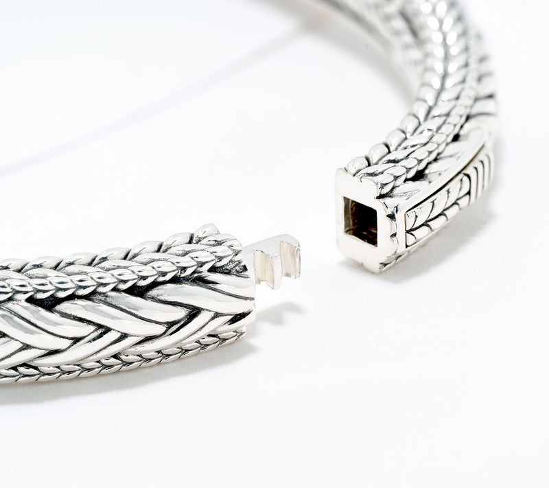 JAI Sterling Silver Legacy Woven Texture Bangle Bracelet, 36.5g — View 2