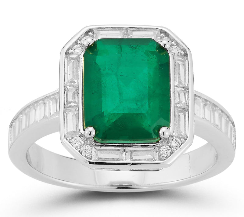 Rachel Zoe Emerald Cut Cocktail Ring, Sterling — View 8