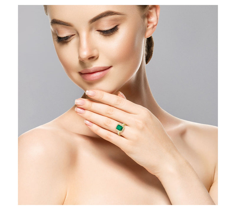 Rachel Zoe Emerald Cut Cocktail Ring, Sterling — View 3