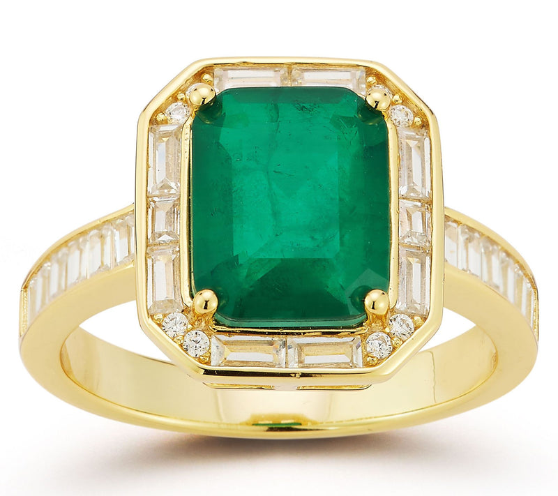 Rachel Zoe Emerald Cut Cocktail Ring, Sterling — Main view