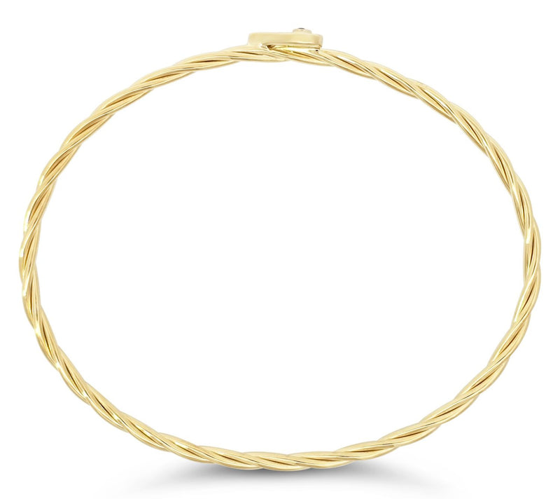 Goddaughters 14K Clad Angel Eyes Black Spinel Heart Bangle — View 3