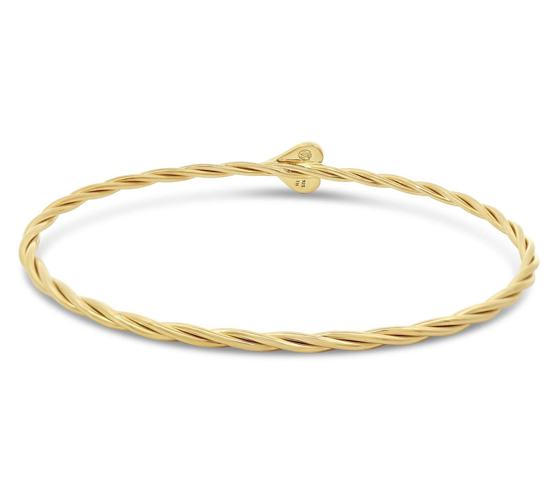 Goddaughters 14K Clad Angel Eyes Black Spinel Heart Bangle — View 2