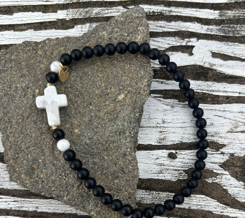 Alkeme 10K Gold Gemstone Bead & Cross Bracelet — View 19