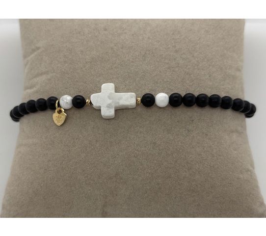 Alkeme 10K Gold Gemstone Bead & Cross Bracelet — View 18