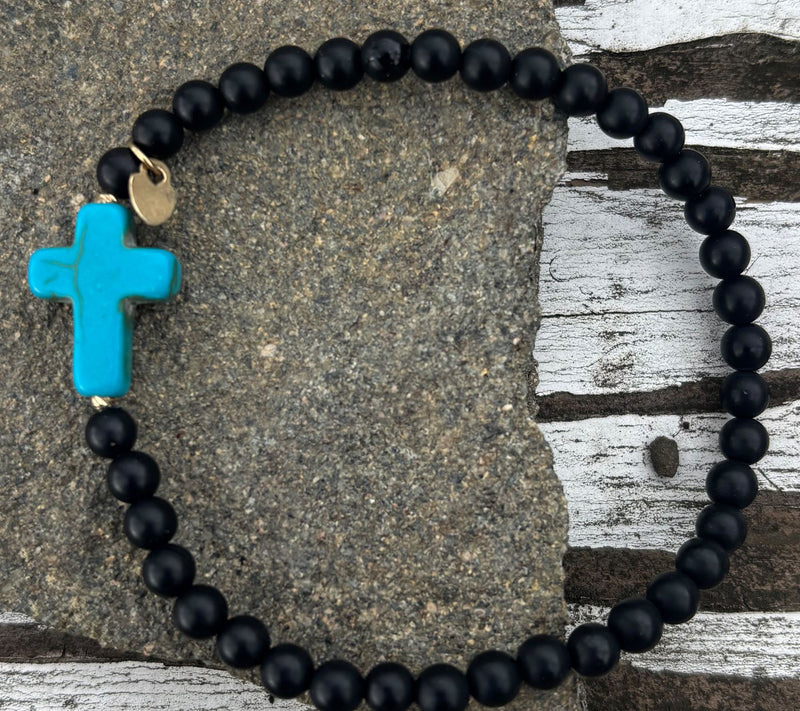 Alkeme 10K Gold Gemstone Bead & Cross Bracelet — View 20