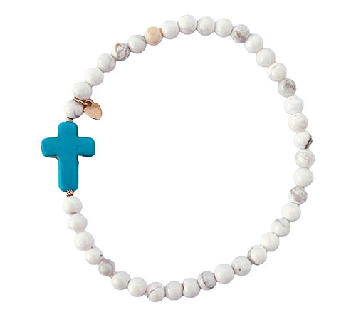 Alkeme 10K Gold Gemstone Bead & Cross Bracelet — View 9