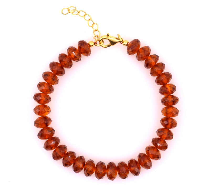 14K Gold Plated Amber Bead Bracelet — View 2