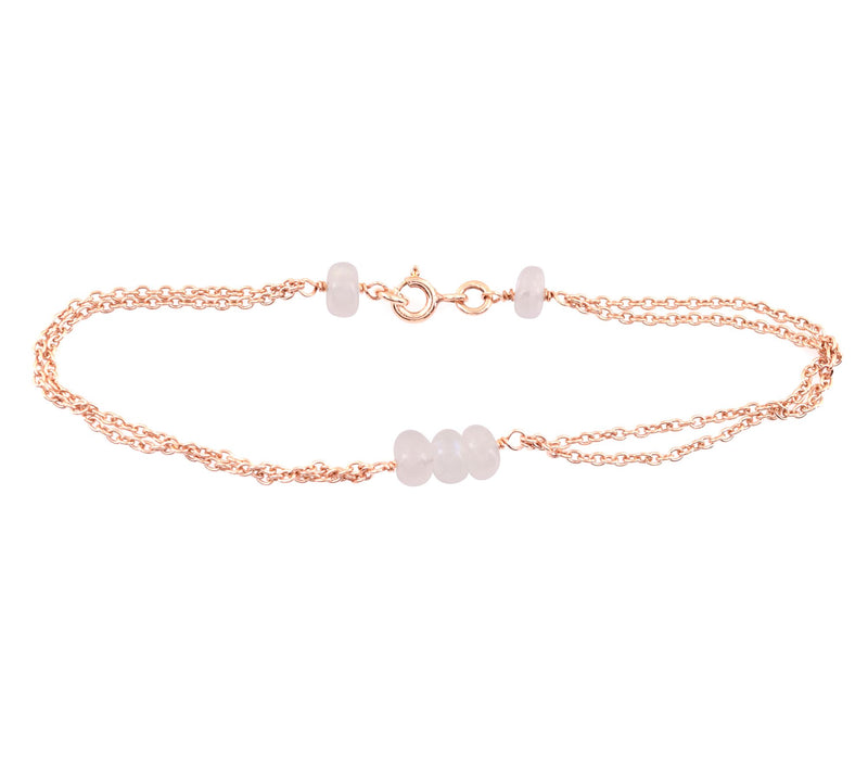 14K Rose Gold Plated Rainbow Moonstone Bracelet — Main view