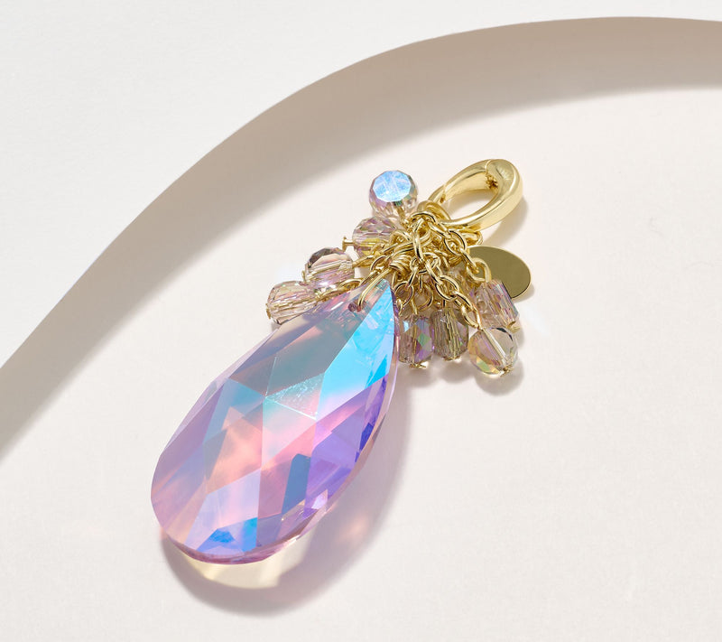 Kirks Folly Crystal Lavender Dream Teardrop Open Ring Charm — View 6