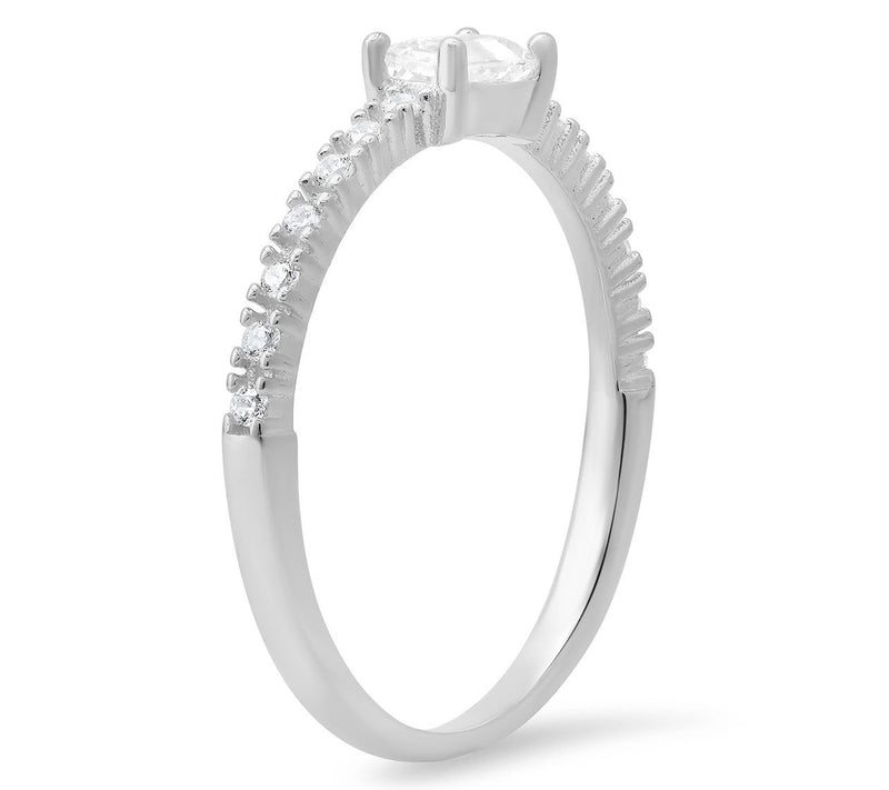 Diamonique Baguette Cut Ring, Sterling Silver — View 2