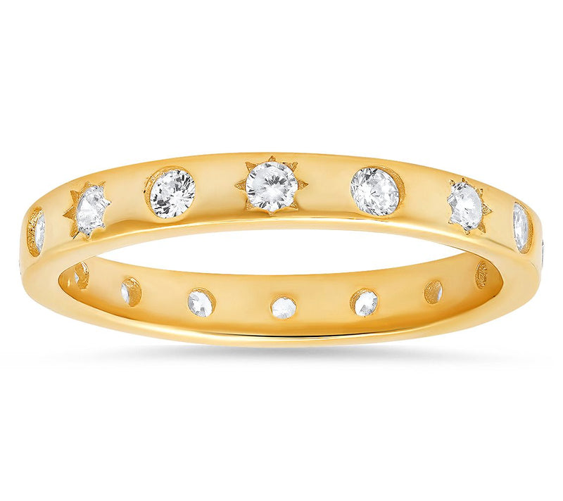 Diamonique Celestial Eternity Band Ring, Sterling Silver — View 6