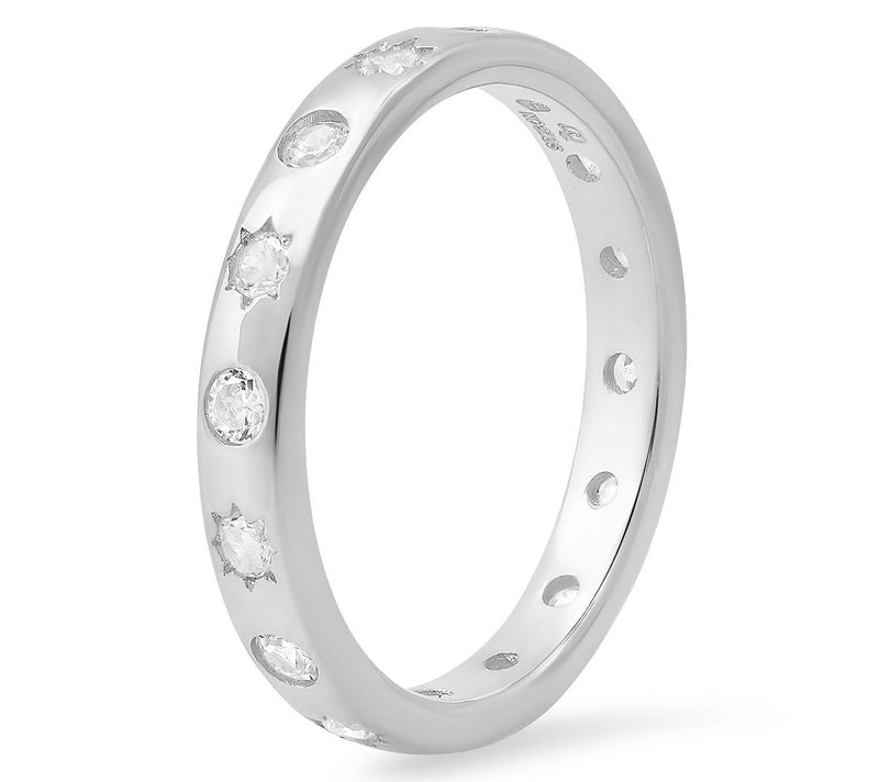Diamonique Celestial Eternity Band Ring, Sterling Silver — View 2