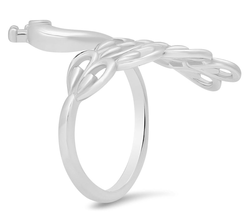 Diamonique Peacock Ring, Sterling Silver — View 2