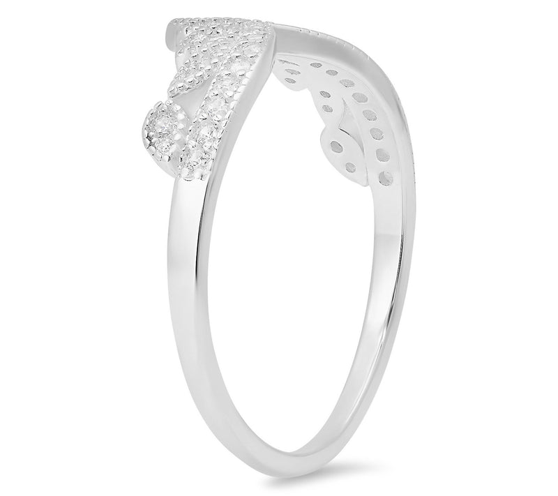 Diamonique Vintage Floral Tiara Ring, SterlingSilver — View 2