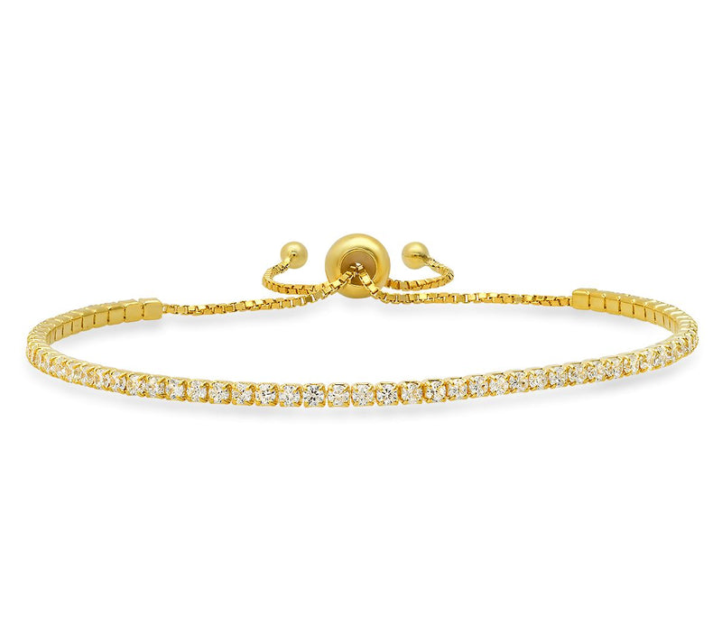 Diamonique Petite Adjustable Bracelet, SterlingSilver — View 5