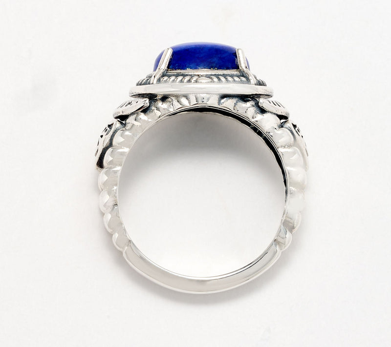 American West Sterling Silver East-West Gemstone Concha Ring — View 14