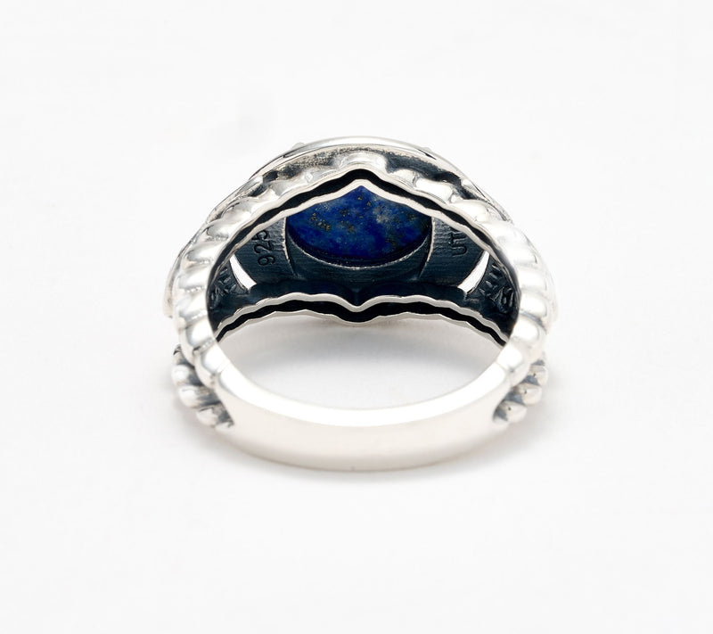 American West Sterling Silver East-West Gemstone Concha Ring — View 16