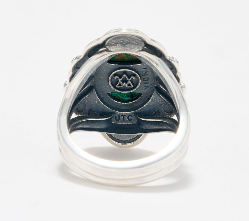 American West Sterling Silver Scallop Oval Gemstone Ring — View 11