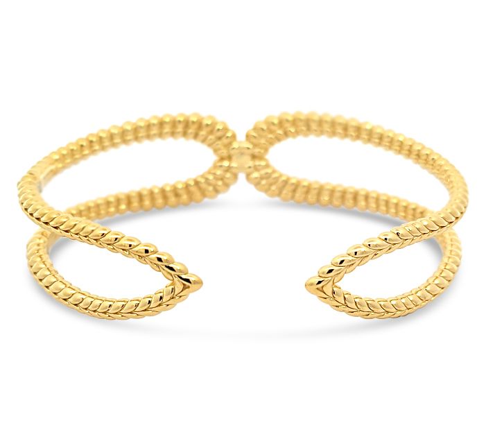 Tiffany Kay Studio 14K Gold Clad Open Herringbone Cuff — View 2