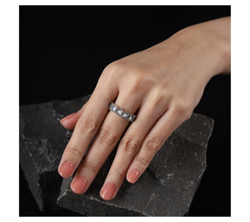 Tiffany Kay Studio Sterling Silver Moonstone Eternity Ring — View 4