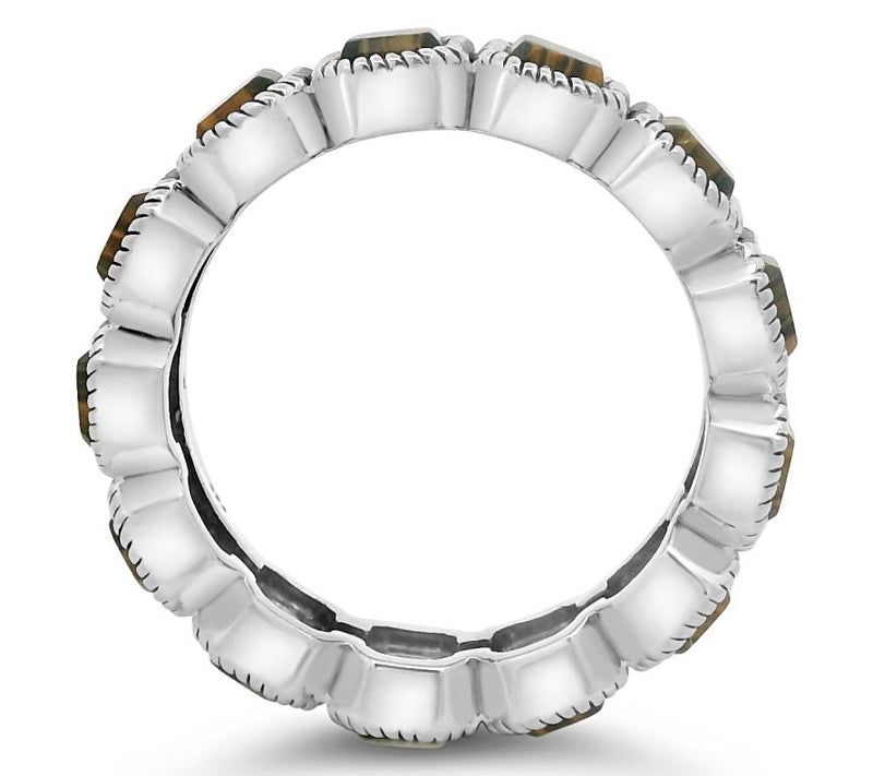 Tiffany Kay Studio Sterling Silver Tiger's EyeEternity Ring — View 2