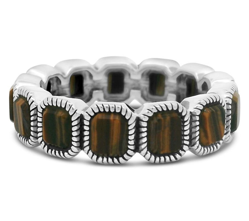Tiffany Kay Studio Sterling Silver Tiger's EyeEternity Ring — Main view