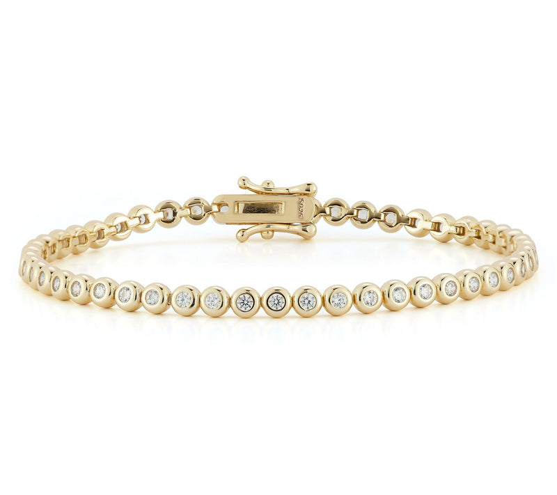 Rachel Zoe Round Bezel Set Tennis Bracelet, Sterling — View 8