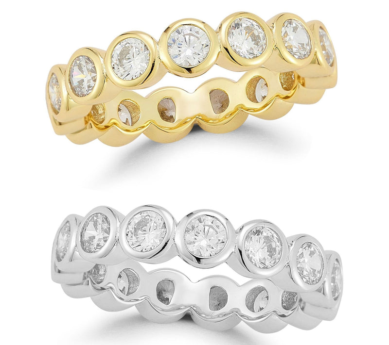 Sterlina Silver Set of 2 Bubble Band Rings, Sterling — Main view