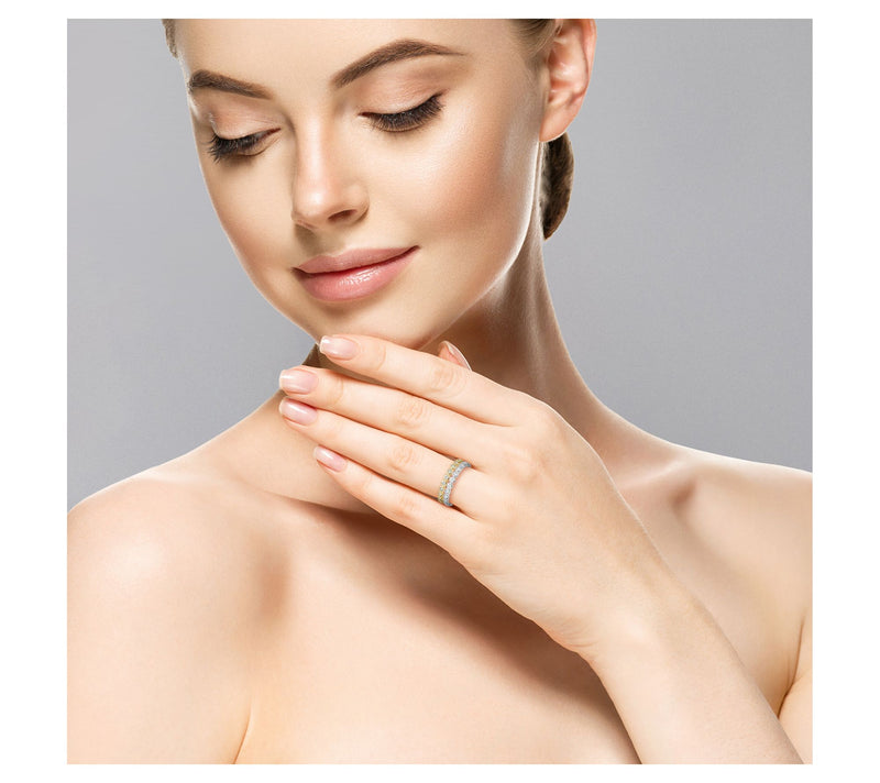 Sterlina Silver Set of 2 Thin Bubble Band Rings, Sterling — View 2