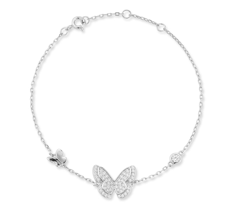 Sterlina Silver Pave Butterfly Bracelet, Sterling — View 2