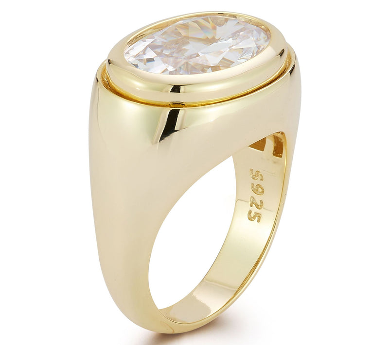 Rachel Zoe Oval Signet Ring, Sterling — View 2