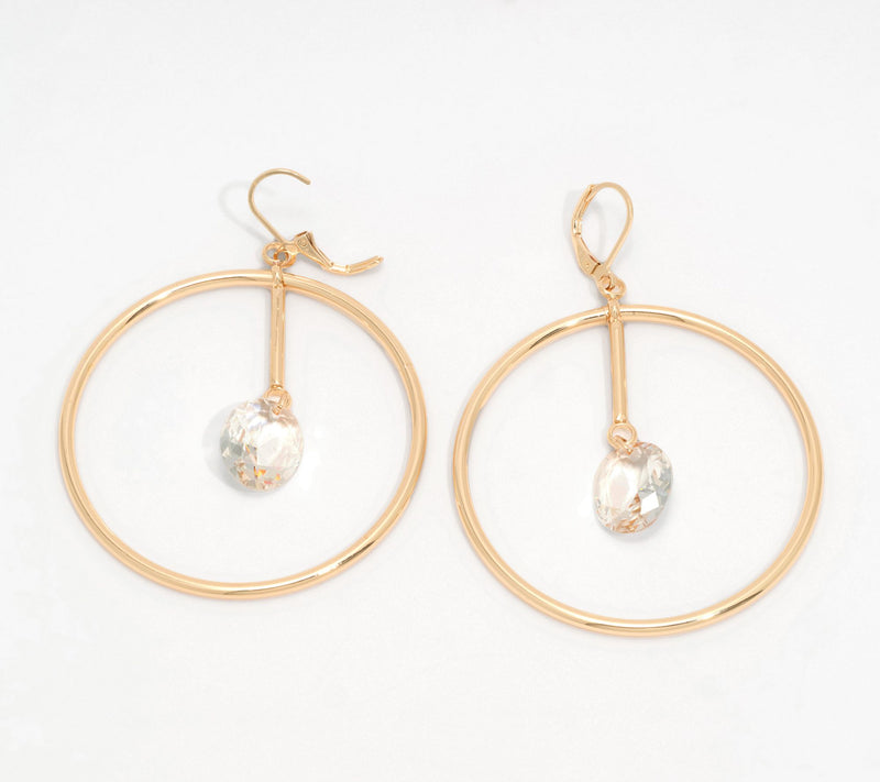 Joan Rivers Hoop with Hanging Crystal — View 6