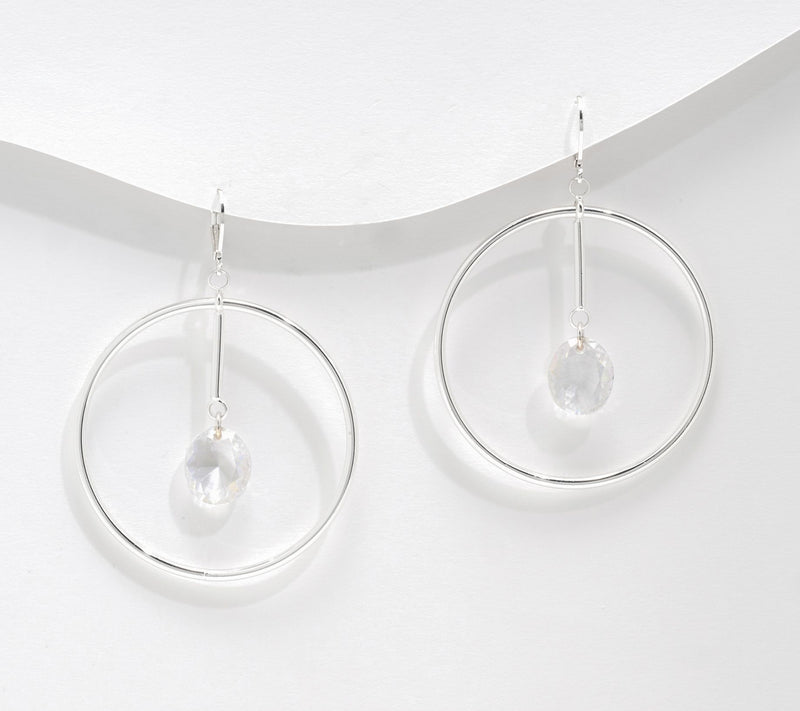 Joan Rivers Hoop with Hanging Crystal — View 5