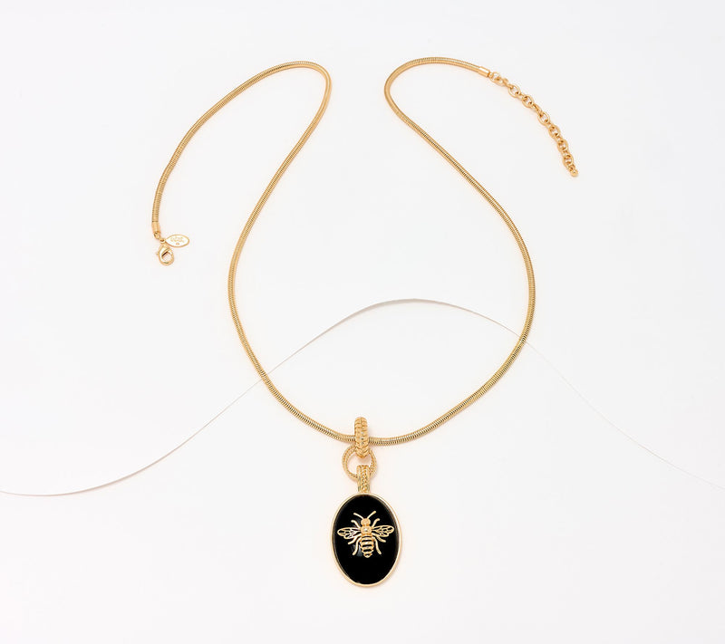 Joan Rivers Anniversary Bee Pendant On Snake Chain — View 2