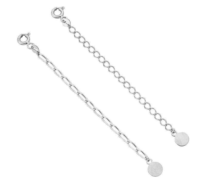 Silver Style Oval & Paper Clip Chain Extender Set, Sterling — Main view
