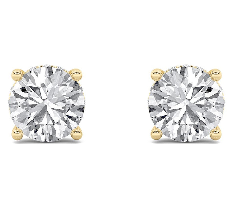 Fire Light 1.00 cttw Lab Grown Diamond Round Earrings, 14K — View 3